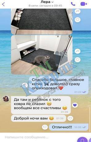 Скриншот відгуку клієнта ТМ Коврик № 193